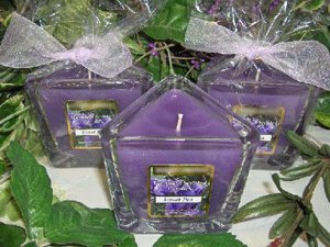 Sweet Pea Scented Triangle Glass Jar Candle  7 Oz.