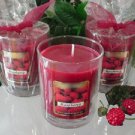 Raspberry Scented Glass Tumbler Wax Jar Candle 7.5 Oz.