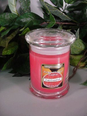 Pink Grapefruit Scented 8 oz Status Rock Jar Wax Candle
