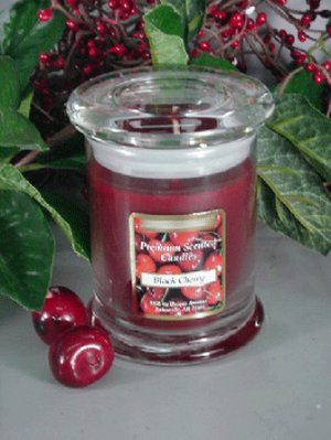 Black Cherry Scented 8 oz Status Rock Jar Wax Candle