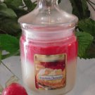 Strawberry Cheesecake Scented Apothecary Glass Jar Wax Candle 9.5 Oz.