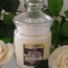 White Rose Scented Apothecary Glass Jar Wax Candle 9.5 Oz.