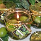 Lime Scented Gel Wax Candle in Preserve Jar 10 Oz.
