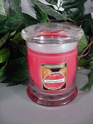 Pink Grapefruit Scented 13 oz Status Rock Jar Wax Candle
