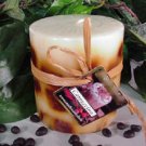 Cappuccino Coffee Scented Round Pillar Candle 13 Oz.