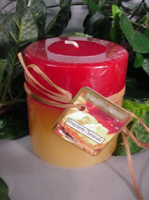 Strawberry Cheesecake Scented Round Pillar Candle 13 Oz.