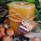 Hazelnut Coffee Scented Round Pillar Candle 13 Oz.