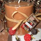 Chocolate Raspberry Scented Round Pillar Candle 13 Oz.