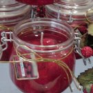 Raspberry Scented Glass Gel Preserve Jar Candle 16 Oz.