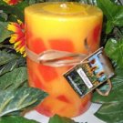 Sunflower Floral Scented Round Pillar Candle 23 Oz.