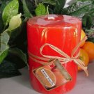 Orange Vanilla Scented Round Pillar Candle 16 Oz.