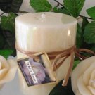 White Rose Floral Scented Round Pillar Candle 23 Oz.