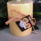 Golden Delicious Apple Scented Round Pillar Candle 13 Oz.