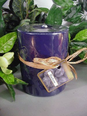 Blueberry Berry Scented Round Pillar Candle 23 Oz.