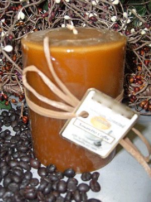 Amaretto Coffee Scented Round Pillar Candle 23 Oz.