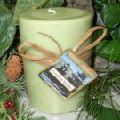 Evergreen Vanilla Holiday Scented Round Pillar Candle 23 Oz.