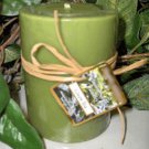 Green Tea Herbal Scented Round Pillar Candle 23 Oz.