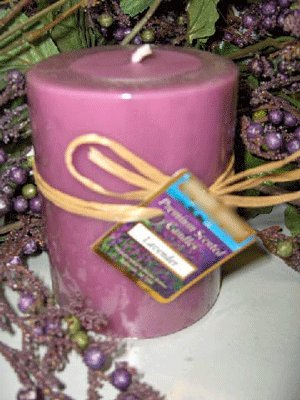 Lavender Herbal Scented Round Pillar Candle 23 Oz.
