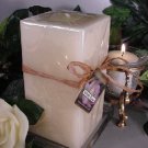 White Rose Floral Scented Square Pillar Candle 26 Oz.