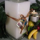 Tropical Fruit Fruity Scented Square Pillar Candle 26 Oz.