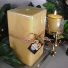 Golden Delicious Apple Fruity Scented Square Pillar Candle 26 Oz.