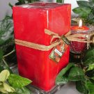 Strawberry Berry Scented Square Pillar Candle 26 Oz.