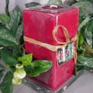 Cranberry Berry Scented Square Pillar Candle 26 Oz.