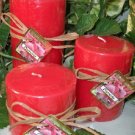 Plumeria Scented Round Pillar Set of 3 (13,16 and 23 Oz. Size)