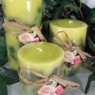 Melon Delight Scented Round Pillar Set of 3 (13,16 and 23 Oz. Size)