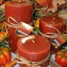 Pumpkin Spice Scented Round Pillar Set of 3 (13,16 and 23 Oz. Size)