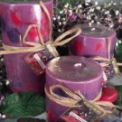 Mixed Berry Scented Round Pillar Set of 3 (13,16 and 23 Oz. Size)