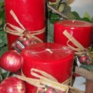 Apple Cider Scented Round Pillar Set of 3 (13,16 and 23 Oz. Size)