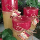 Strawberry Cheesecake Scented Round Pillar Set of 3 (13,16 and 23 Oz. Size)
