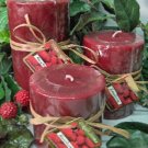 Raspberry Scented Round Pillar Set of 3 (13,16 and 23 Oz. Size)