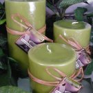 Honeydew Melon Scented Round Pillar Set of 3 (13,16 and 23 Oz. Size)