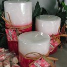 Peppermint Scented Round Pillar Set of 3 (13,16 and 23 Oz. Size)