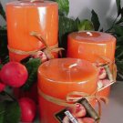 Peach Nectar Scented Round Pillar Set of 3 (13,16 and 23 Oz. Size)