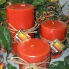 Papaya Scented Round Pillar Set of 3 (13,16 and 23 Oz. Size)