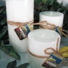 Tropical Fruit Scented Round Pillar Set of 3 (13,16 and 23 Oz. Size)
