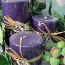 Muscadine Scented Round Pillar Set of 3 (13,16 and 23 Oz. Size)