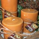 Cinnamon Apple Scented Round Pillar Set of 3 (13,16 and 23 Oz. Size)