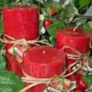 Strawberry Scented Round Pillar Set of 3 (13,16 and 23 Oz. Size)
