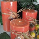 Tangerine Scented Round Pillar Set of 3 (13,16 and 23 Oz. Size)