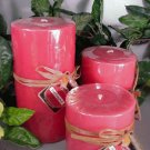 Pink Grapefruit Scented Round Pillar Set of 3 (13,16 and 23 Oz. Size)