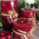 Black Cherry Scented Round Pillar Set of 3 (13,16 and 23 Oz. Size)