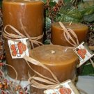 Gingerbread Scented Round Pillar Set of 3 (13,16 and 23 Oz. Size)
