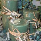 Eucalyptus Scented Round Pillar Set of 3 (13,16 and 23 Oz. Size)