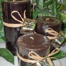 Patchouli Scented Round Pillar Set of 3 (13,16 and 23 Oz. Size)