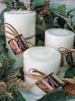 Evergreen Citrus Scented Round Pillar Set of 3 (13,16 and 23 Oz. Size)