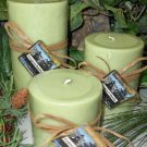 Evergreen Vanilla Scented Round Pillar Set of 3 (13,16 and 23 Oz. Size)